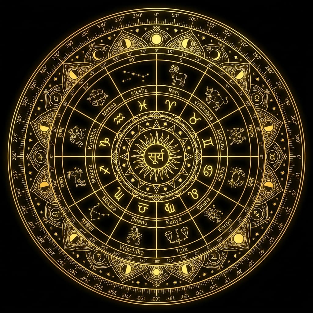 Vedic Astrological Zodiac Wheel